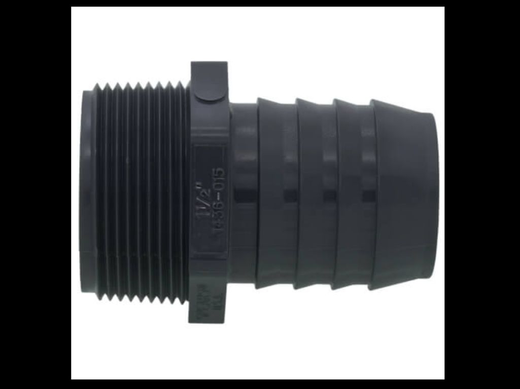 1-1/2" Gray Barbed Male Adapter